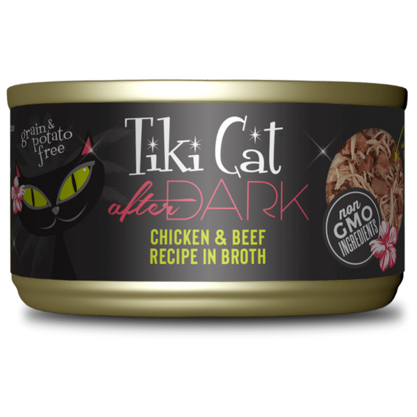 TIKI CAT AFTER DARK CHICKEN & BEEF RECIPE IN BROTH 80 Gramos