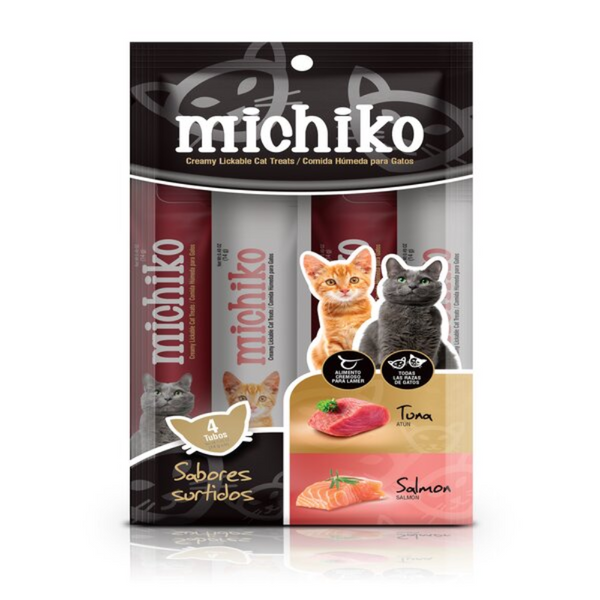 Snack para gatos Michiko x 4 sobres Surtidos 56 Gr