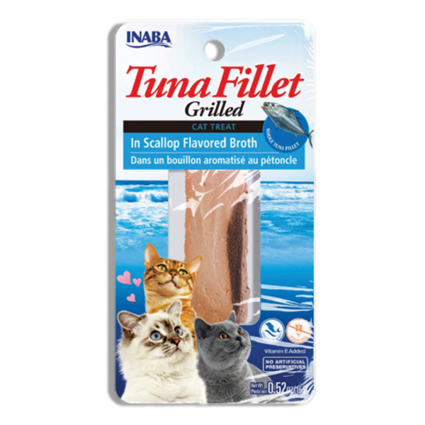 Snack para gatos Inaba Filete de atún en Caldo de Vieira 15gr