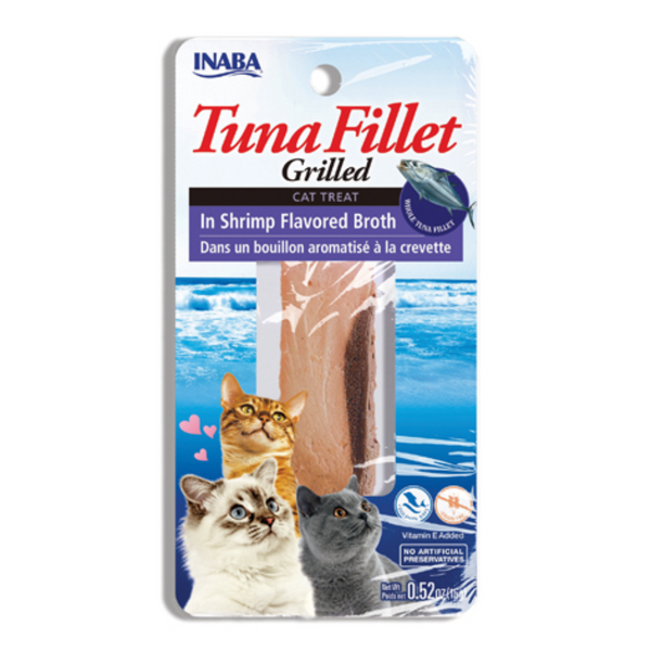 Snack para gatos Inaba Filete de atún en Caldo de Camaron 15gr