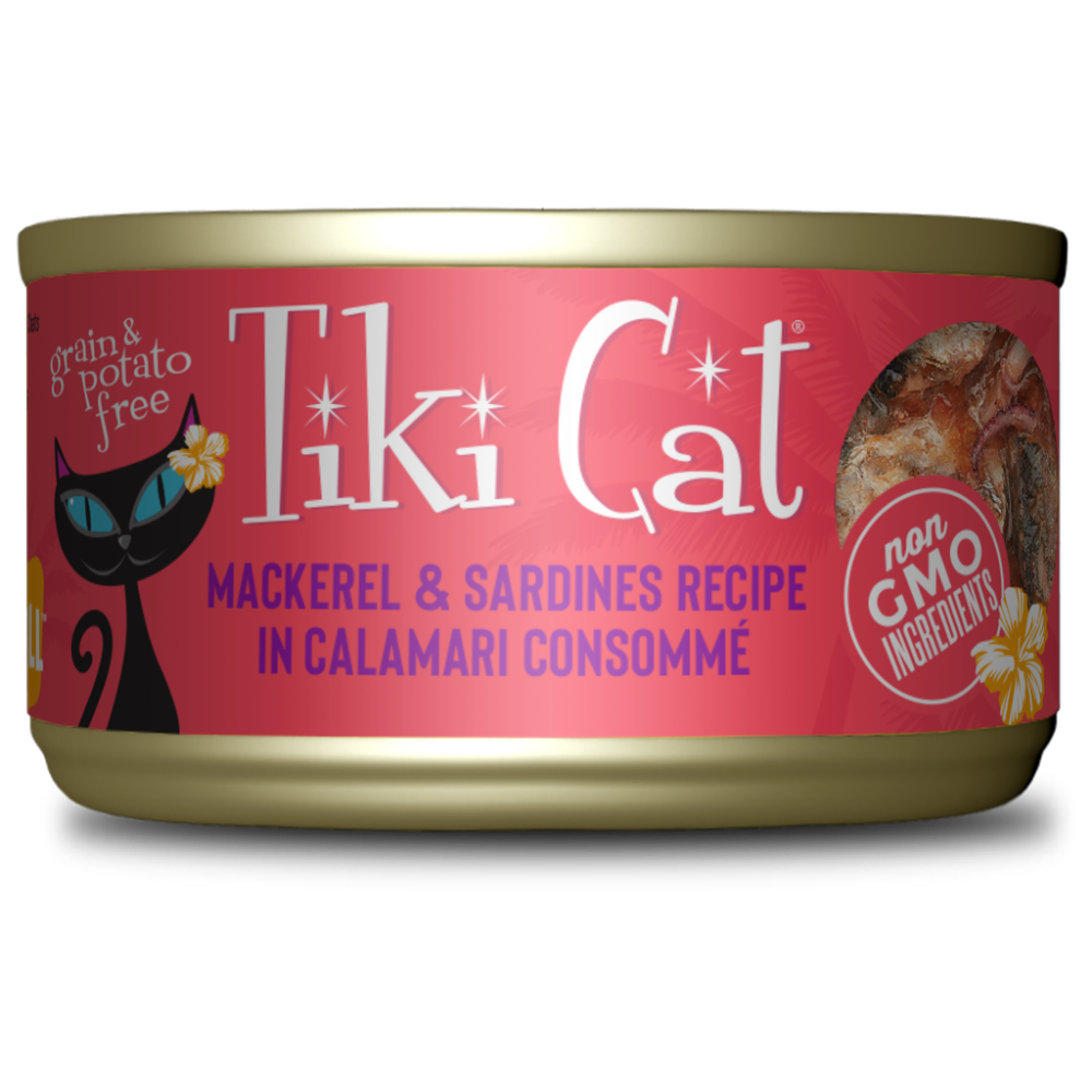 LATA TIKI CAT MACKEREL & SARDINES RECIPE IN CALAMARI CONSOME 80 GR