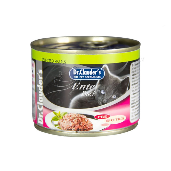 Alimento húmedo para gatos Dr Clauder's Lata Pato Pearls Ente Duck 200gr