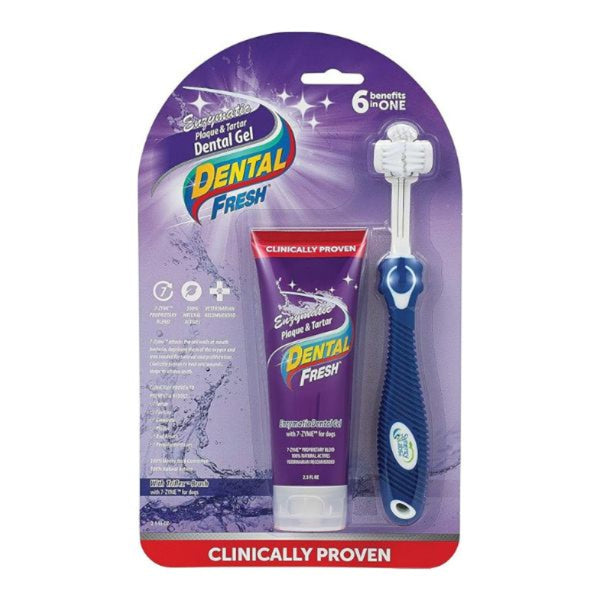 Dental fresh plaque & tartar gel 2.5 ONZ + triflex brush