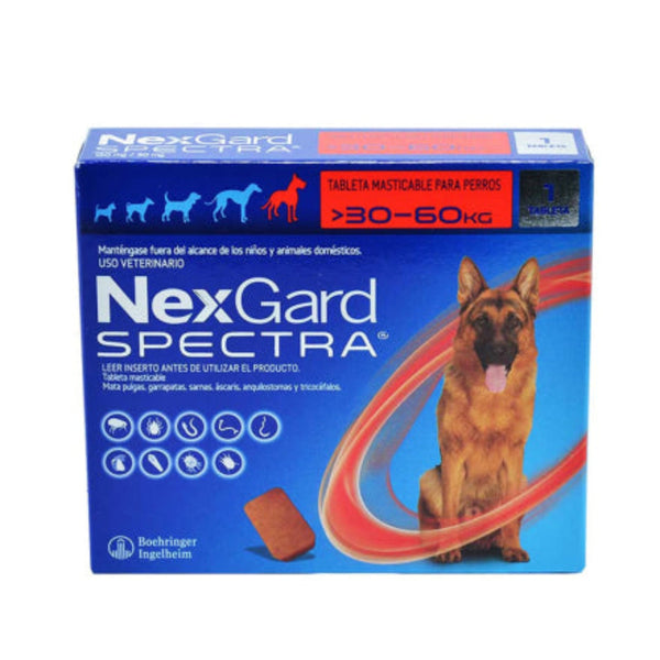 Antipulgas y desparasitante para perros Nexgard Spectra entre 30 - 60 Kg
