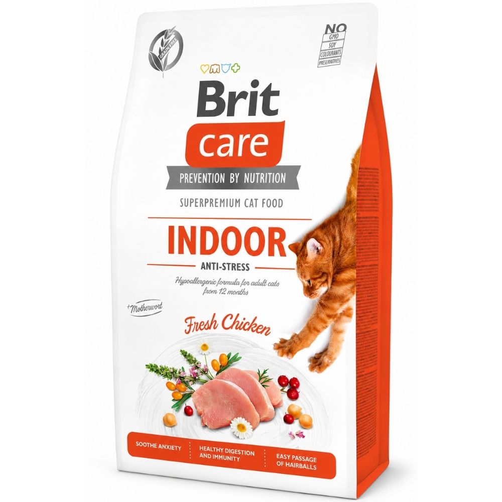 Alimento Para Gatos Adultos Indoor Brit Grain Free Anti Stress 2 kg