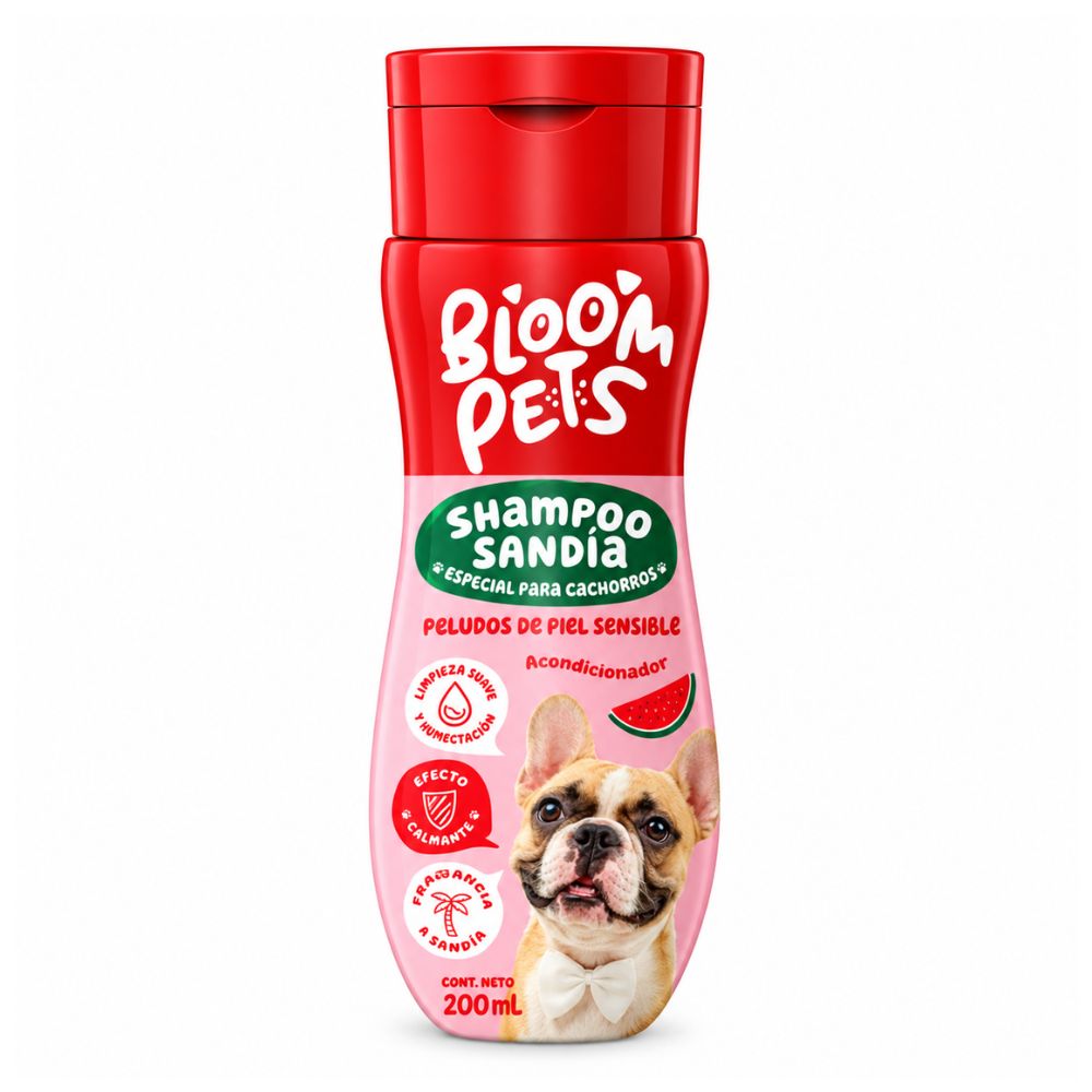 Shampoo Para Mascotas Bloom Pets Sandia Piel Sensible 200 Ml