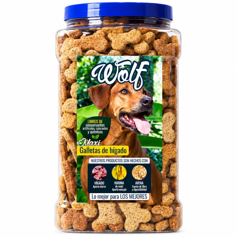 Galleta Para Perro Wolf Higado Hueso Maxi