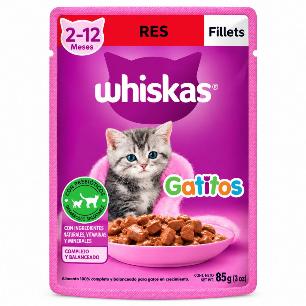Alimento Húmedo Para Gatico Whiskas Carne 85 Gr