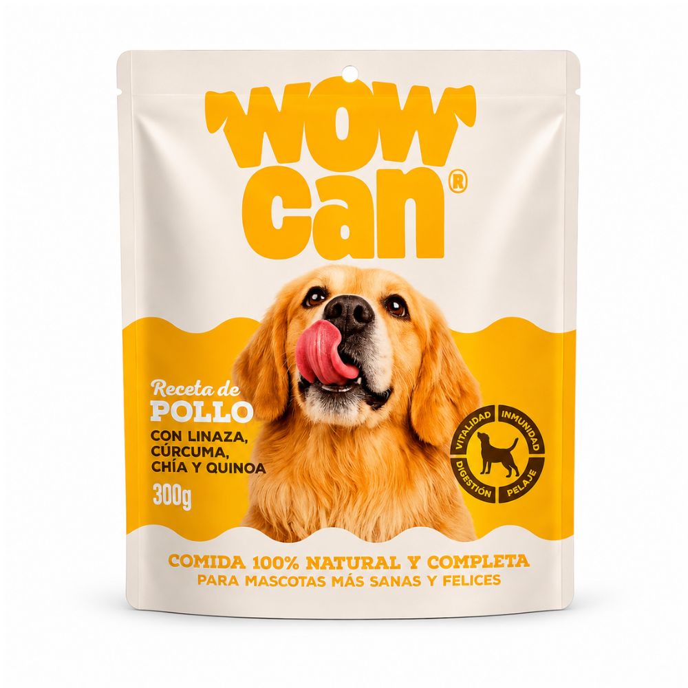 Alimento húmedo para perros Wow Can pollo 300 Gr