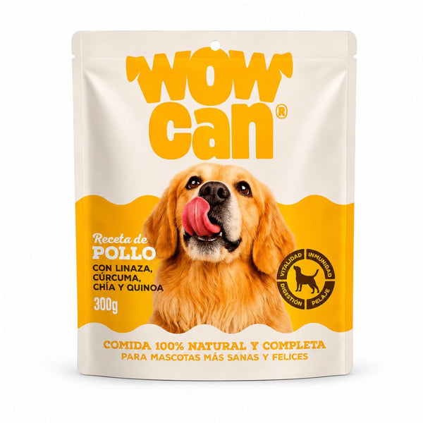 Alimento húmedo para perros Wow Can pollo 300 Gr