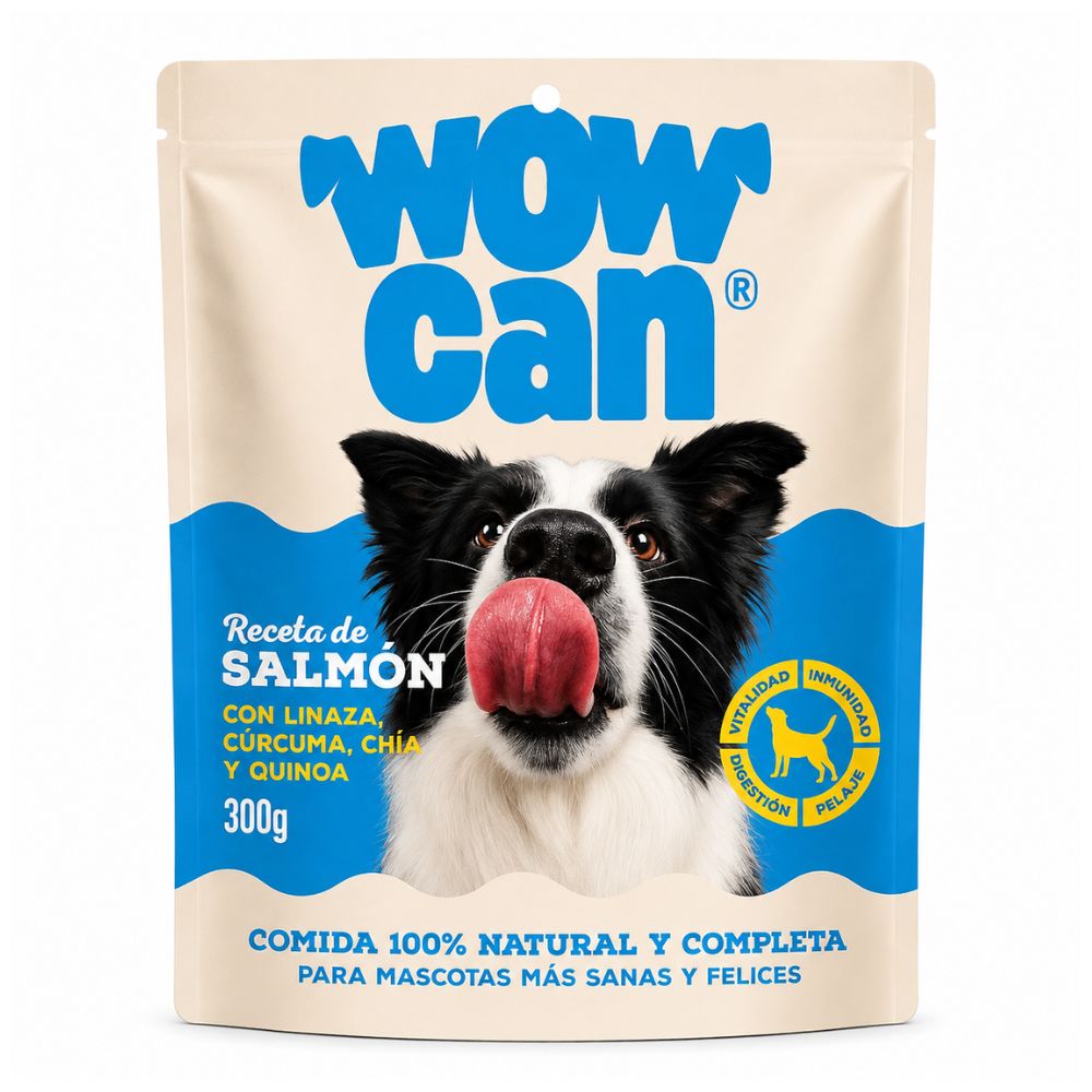 Alimento húmedo para perros Wow Can Salmón 300 Gr