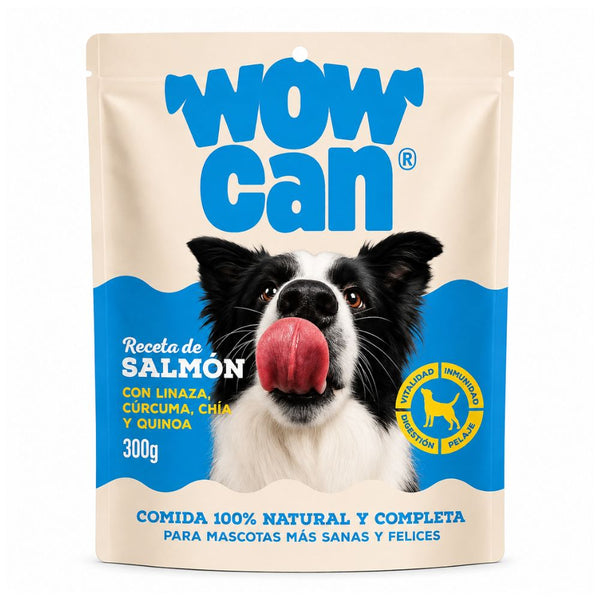 Alimento húmedo para perros Wow Can Salmón 300 Gr