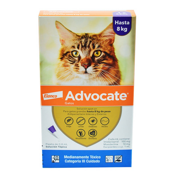 Antipulgas y desparasitante gatos Advocate 4 - 8 Kg