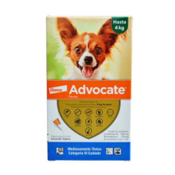 Antipulgas y desparasitante para perros Advocate Hasta 4 Kg