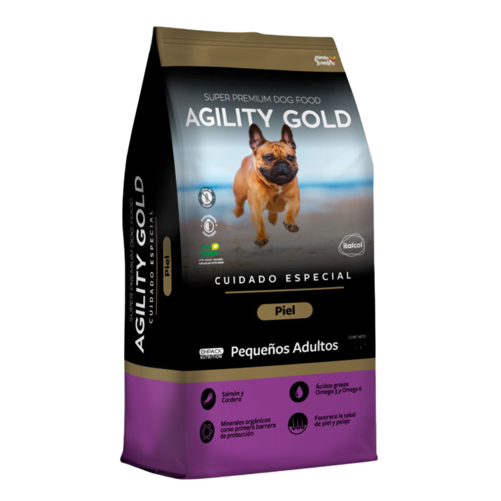 Comida para perros Agility Gold Pequeños adultos Piel