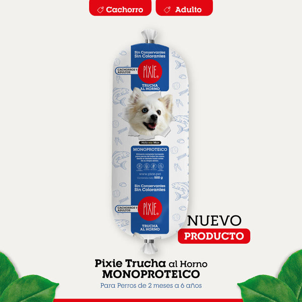 Alimento Húmedo para Perro Pixie Adulto y Cachorro Dieta Horneada Trucha Bolsa por 6 Unidades (Solo Bogotá)