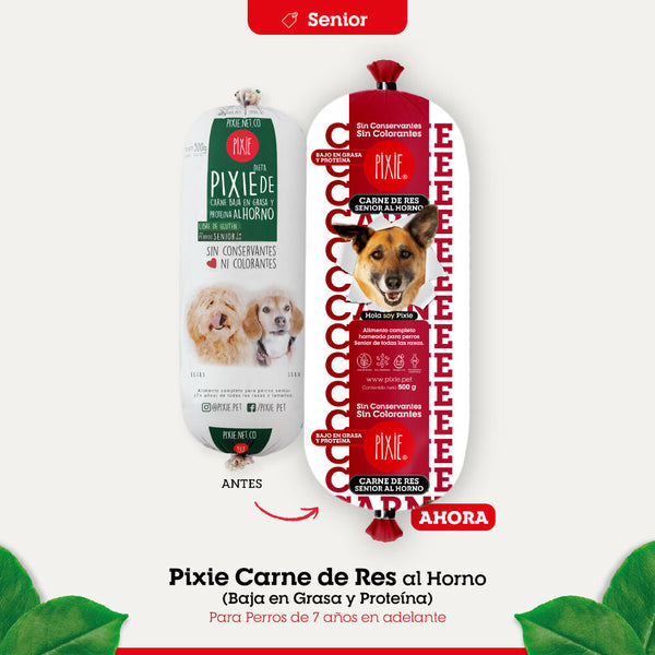 Alimento Húmedo para Perro Pixie Senior Dieta Horneada Carne Bajo en Grasa Bolsa por 6 Unidades (Solo Bogotá)