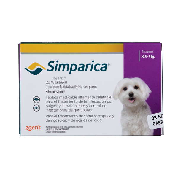 Antiparasitario Externo para perro  Simparica Caja 1 Tableta