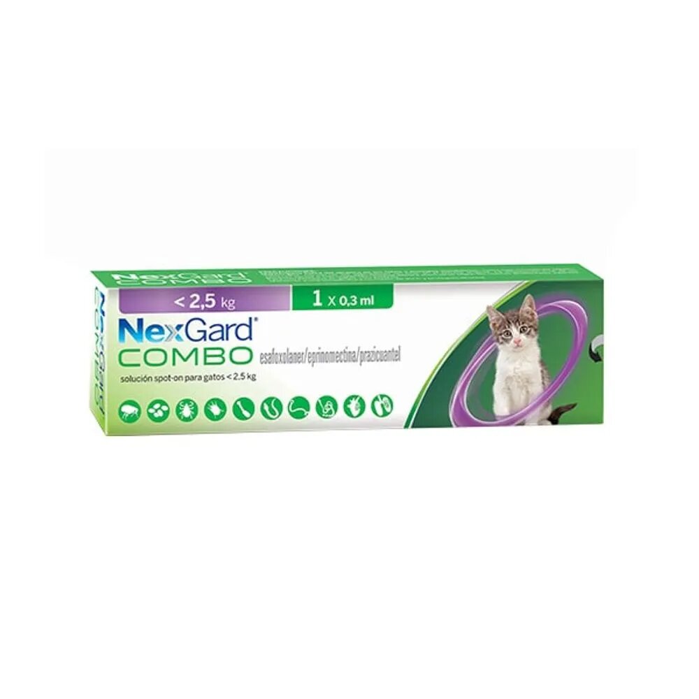 Antipulgas y Desparasitante Para Gato Nexgard Combo hasta 2.5 Kg