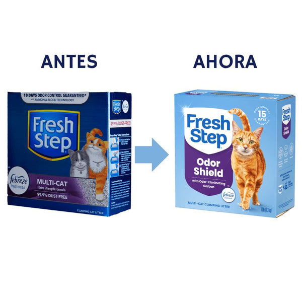 Arena para gato Fresh Step Multi Cat Aglomerante con Febreze