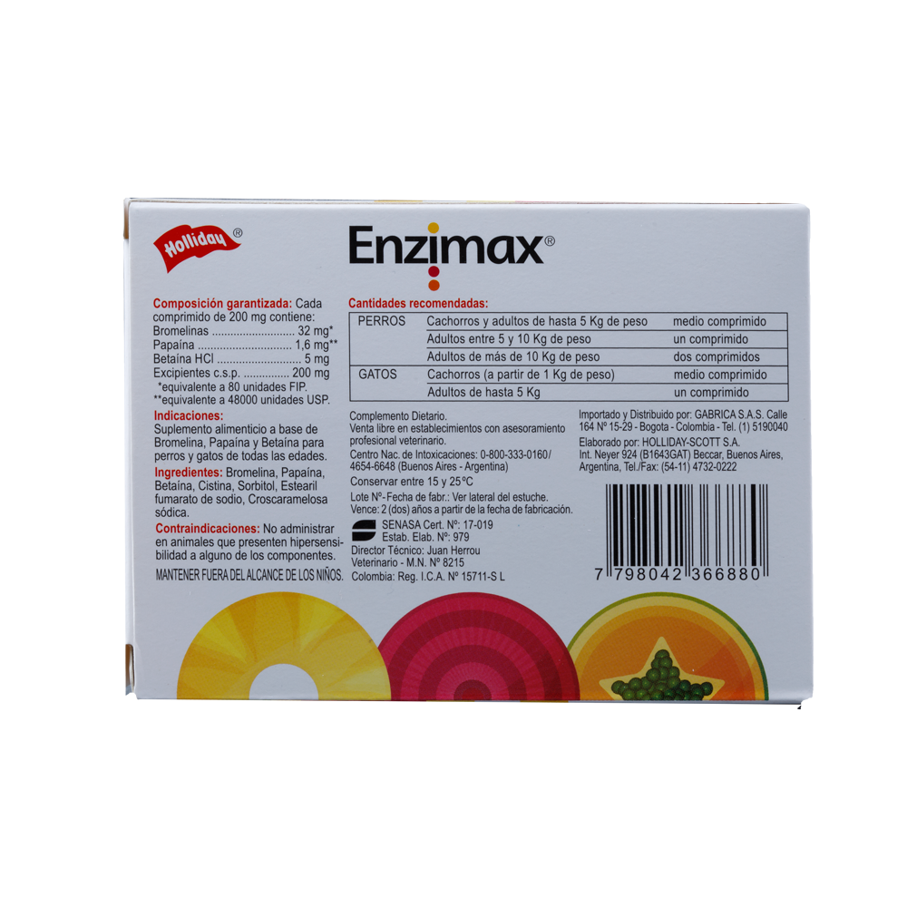 Biomodulador Enzimax para Perros y Gatos 20 Tabletas