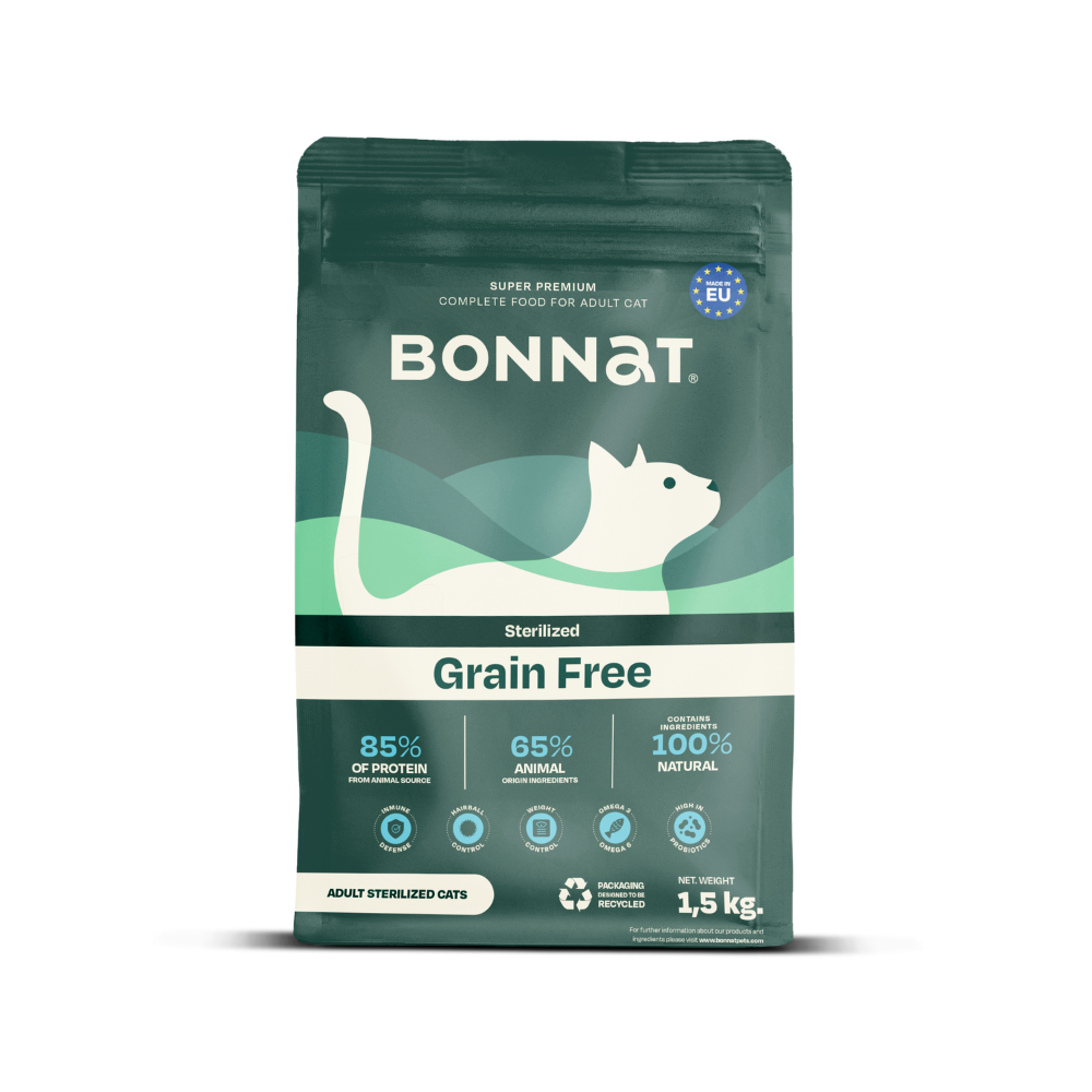 Alimento para gatos Bonnat Grain free Esterilizados 1.5 Kg