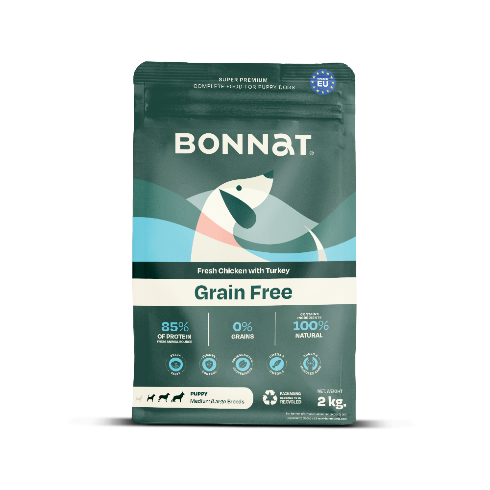 Comida para perros Bonnat Grain Free Cachorros Raza Mediana y Grande 2 Kg