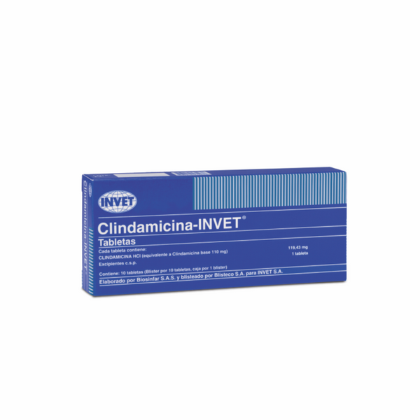 Clindamicina - INVET 110 Mg Caja 10 Tabletas