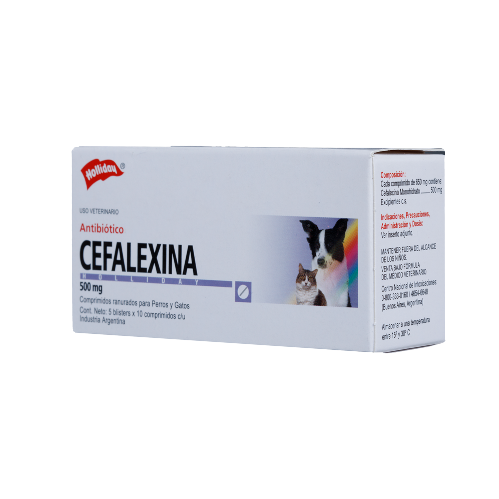 Antibiótico Cefalexina 500mg 50 Tabletas