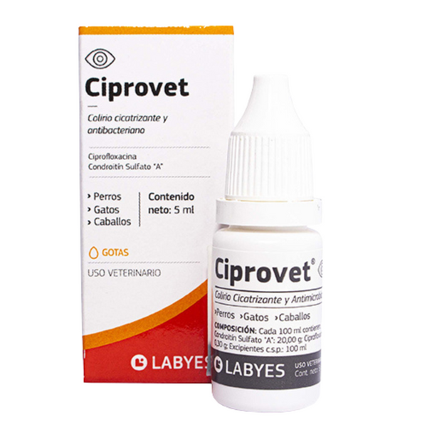 Antibiótico para perros y gatos Ciprovet 5 Ml