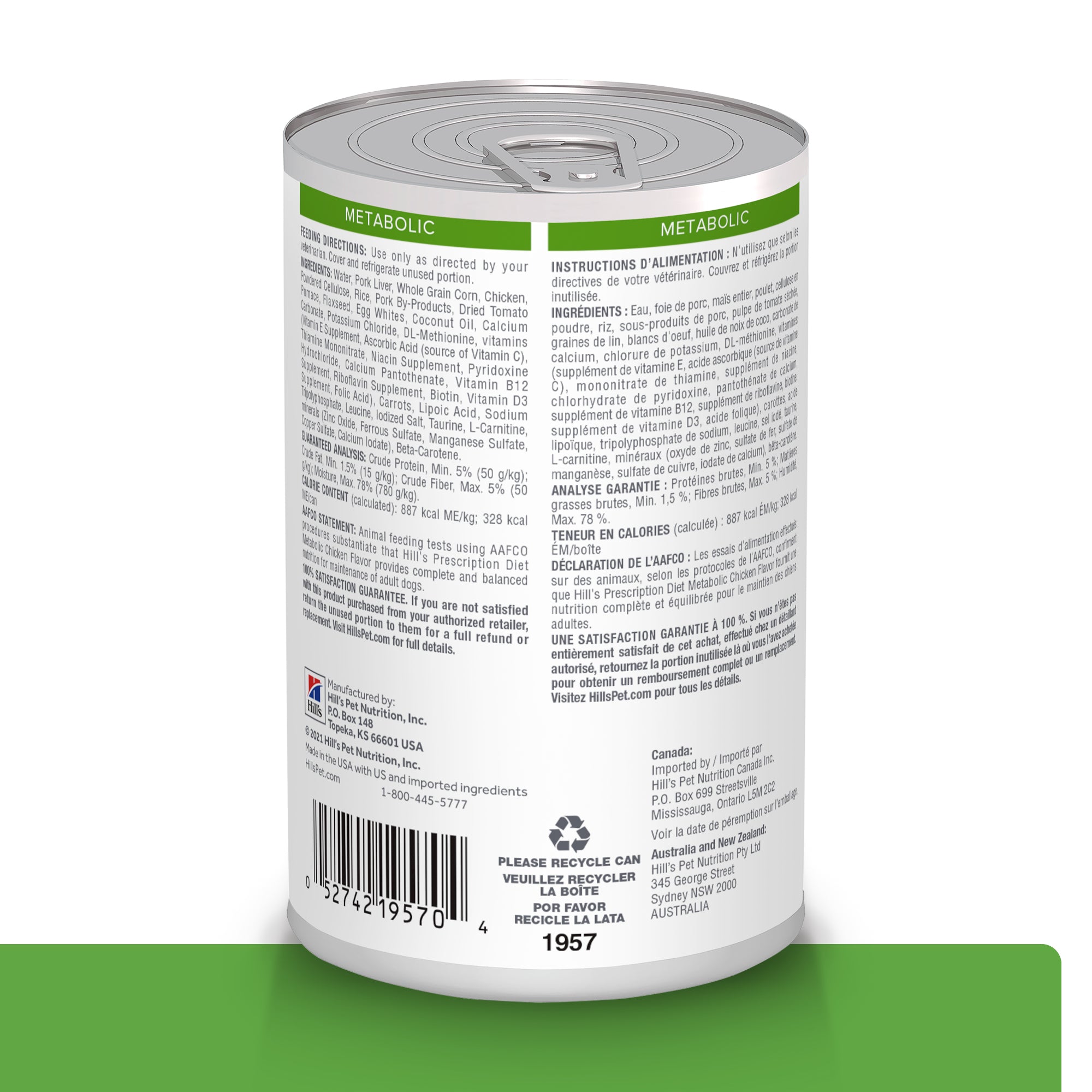 Comida Húmeda para Perro Hills Prescription Metabolic 13 Onz