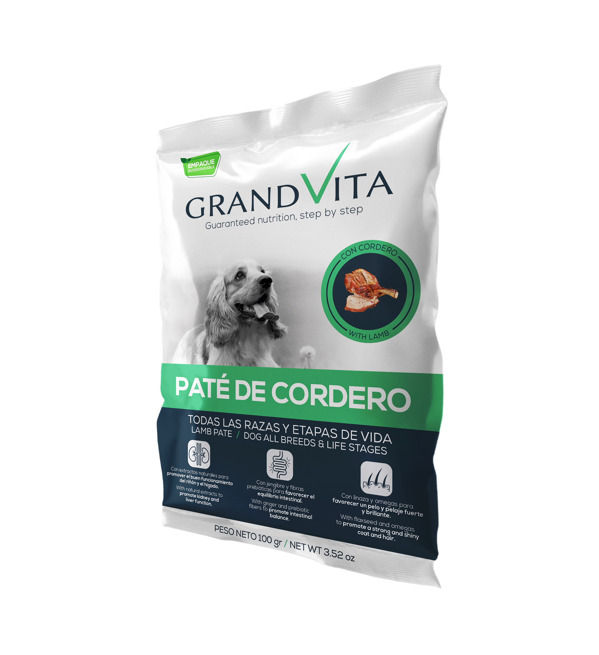 Comida Húmeda para perro Grand Vita paté Cordero 100 Gr