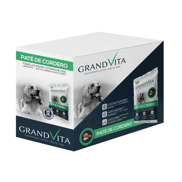 Comida Húmeda para perro Grand Vita paté Cordero 100 Gr Caja por 12 unidades