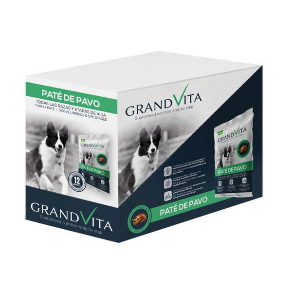 Comida Húmeda para perro Grand Vita paté Pavo 100 Gr Caja por 12 unidades