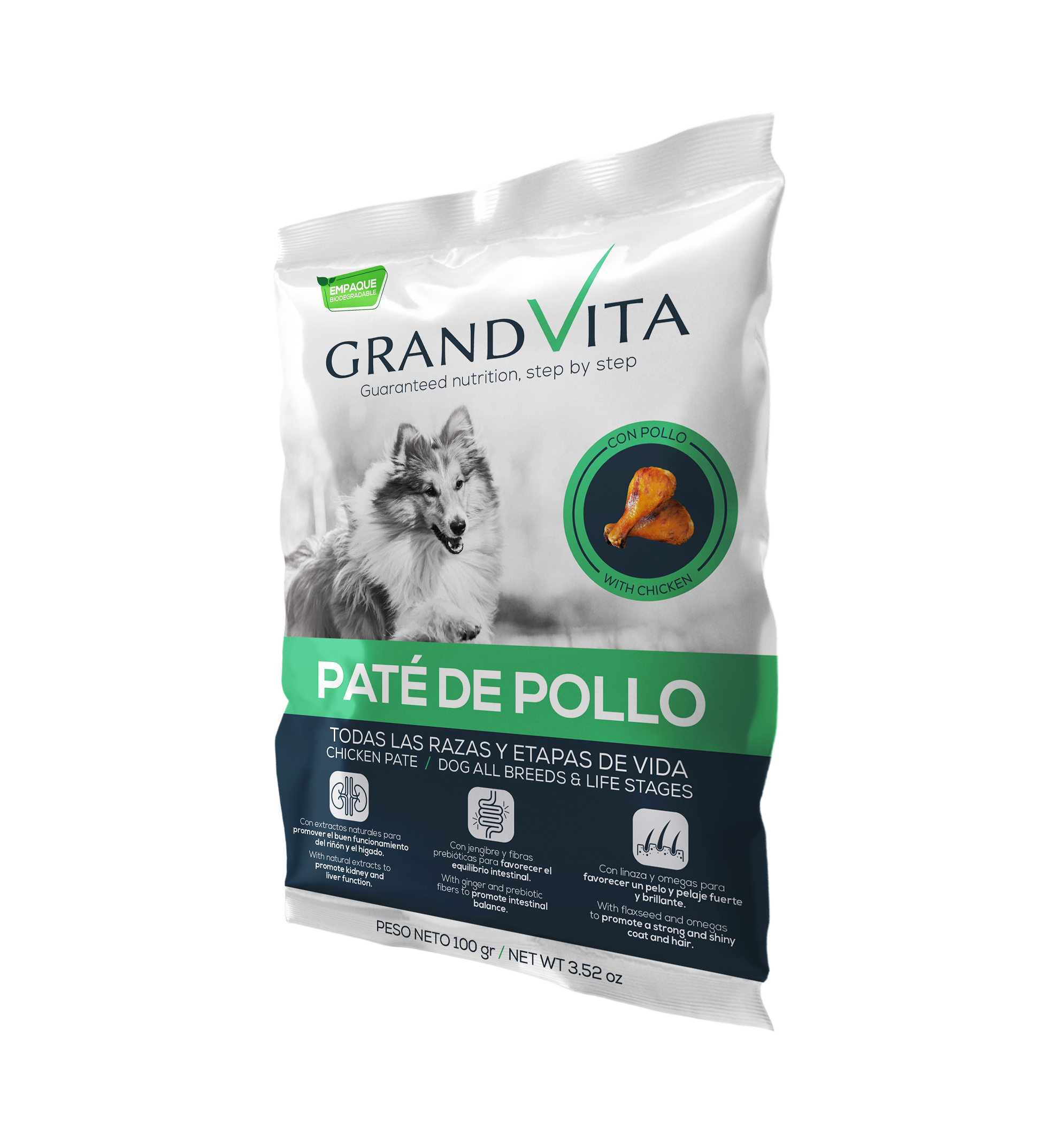 Comida Húmeda para perro Grand Vita paté pollo 100 Gr
