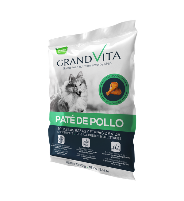 Comida Húmeda para perro Grand Vita paté pollo 100 Gr