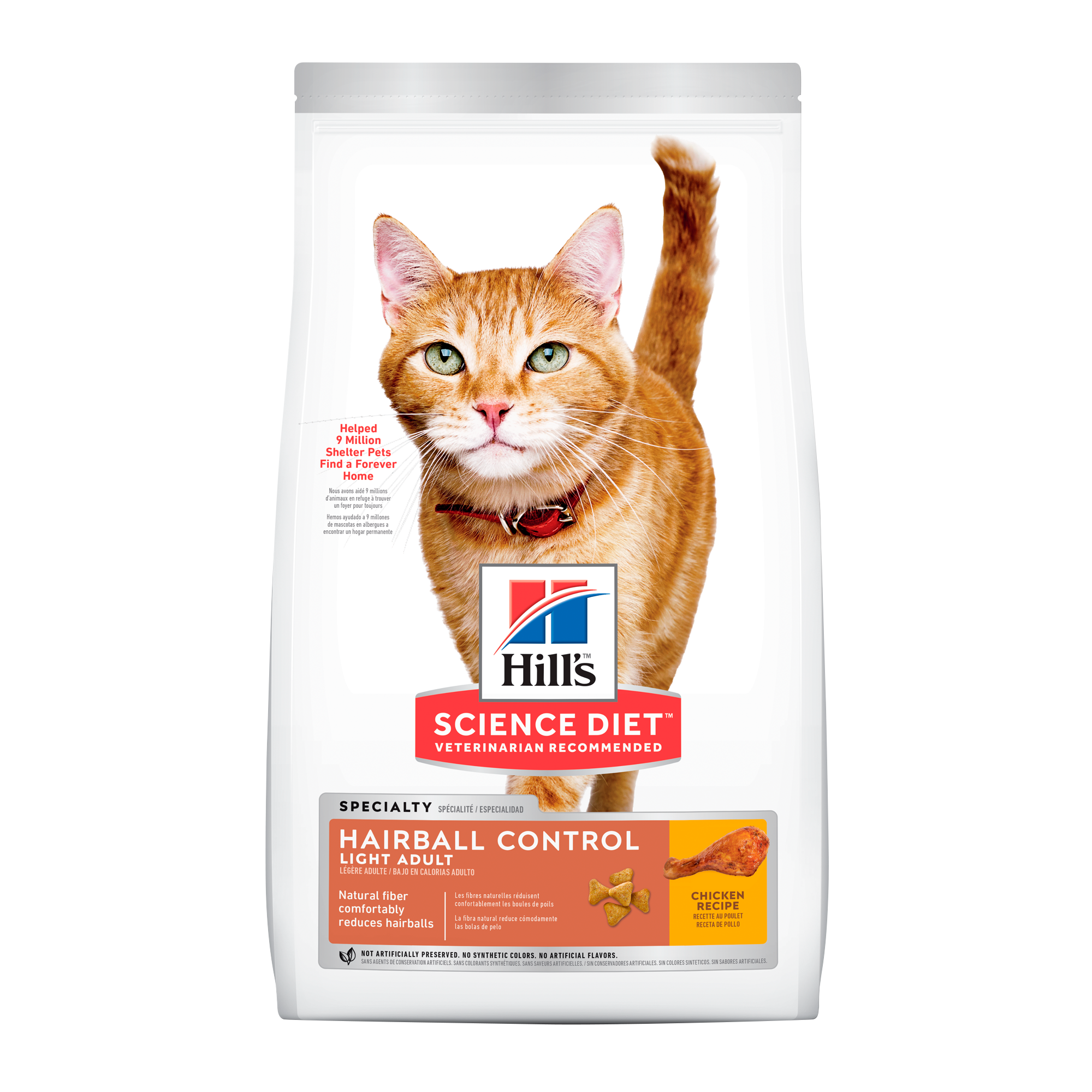 Comida para gato Hills Hairball Light Adulto 7 Lbs