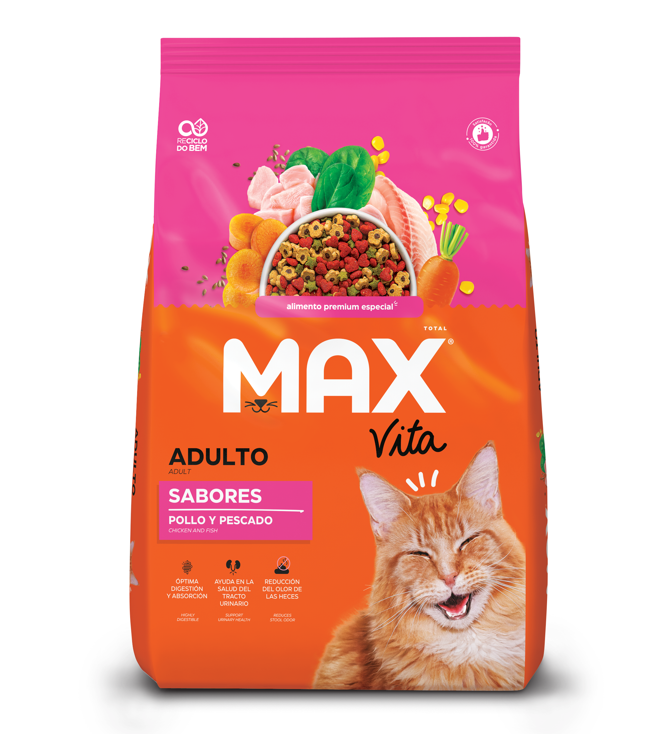 Comida Para Gato Max Vita Adulto Sabores Frango y Peixe