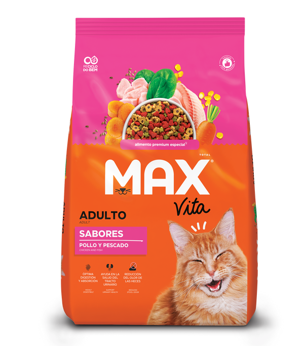 Comida Para Gato Max Vita Adulto Sabores Frango y Peixe