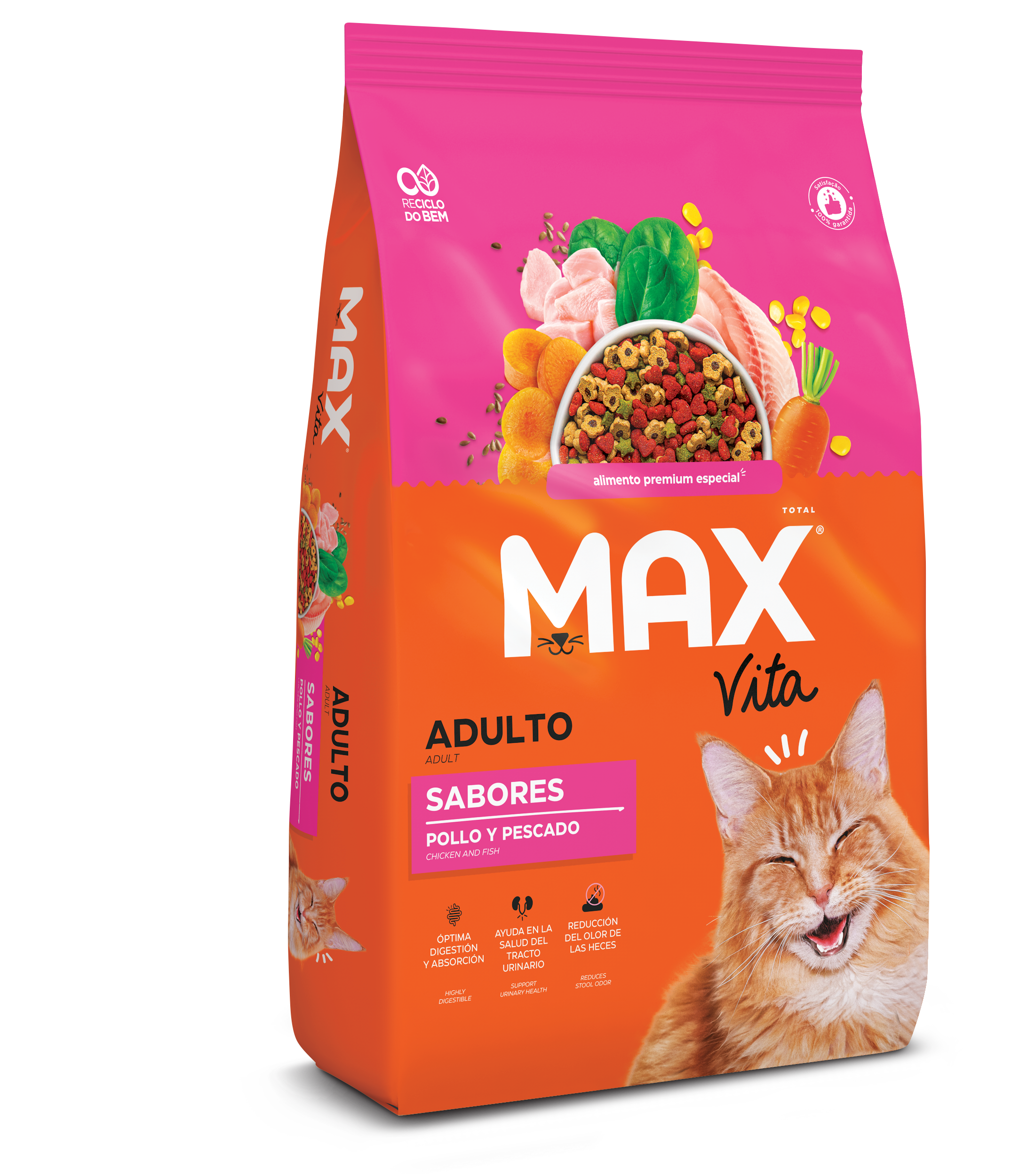 Comida Para Gato Max Vita Adulto Sabores Frango y Peixe