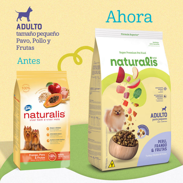 Comida para Perro Naturalis Adulto Raza Pequeña Pollo, Pavo y Frutas 10.1 kG