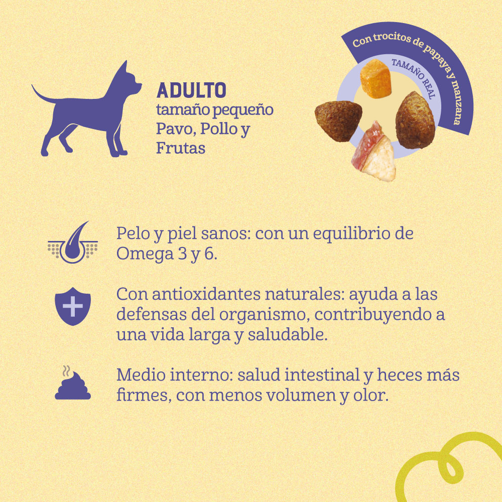 Comida para Perro Naturalis Adulto Raza Pequeña Pollo, Pavo y Frutas 10.1 kG
