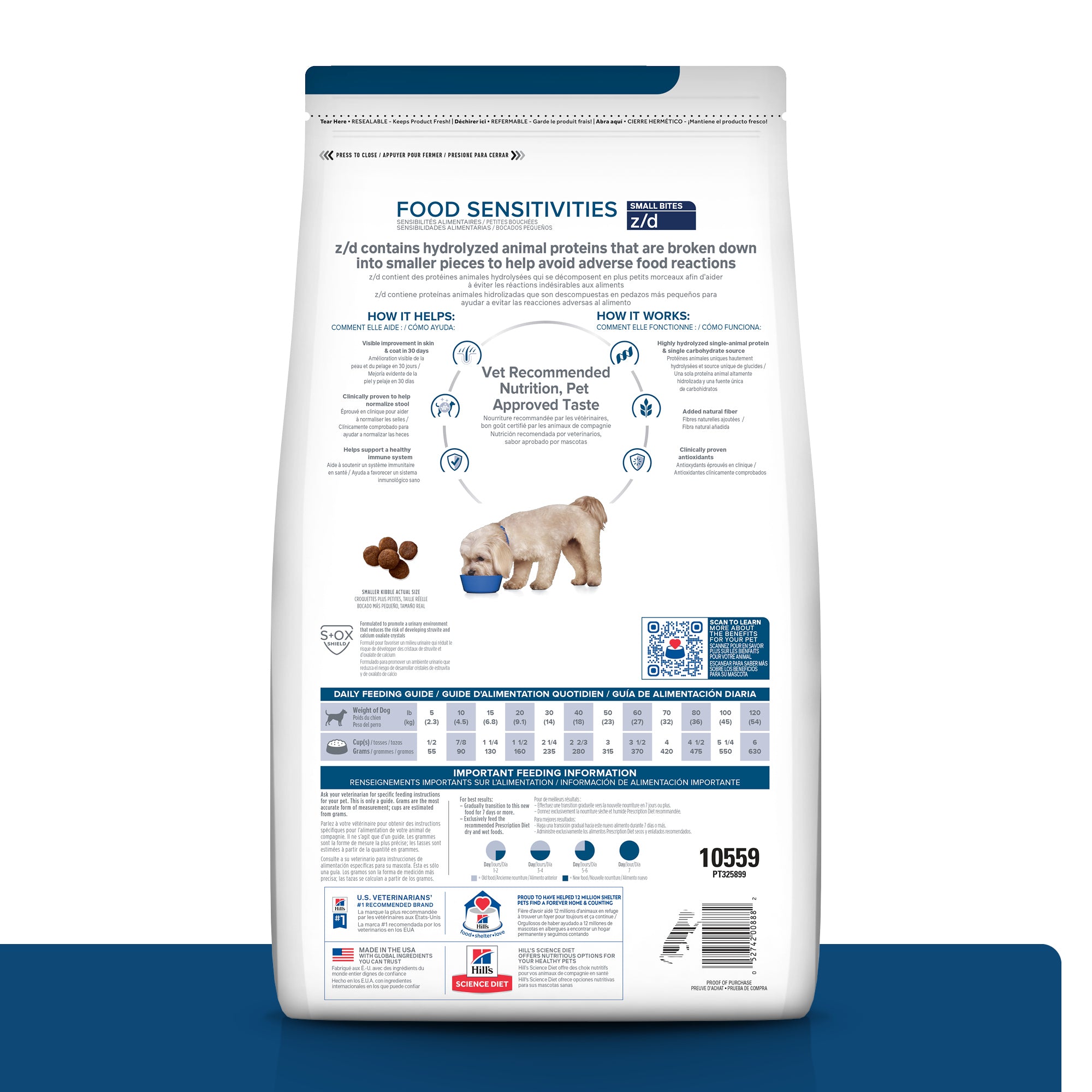 Comida para perro Hills Prescription Diet Sensibilidades alimentarias z/d Razas Pequeñas 3,3 Lbs