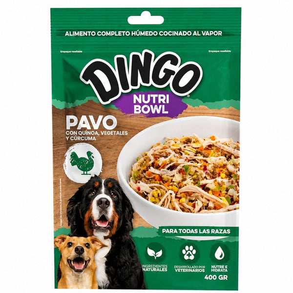 Alimento Humedo Para Perros Dingo Nutri Bowl 400gr Pavo