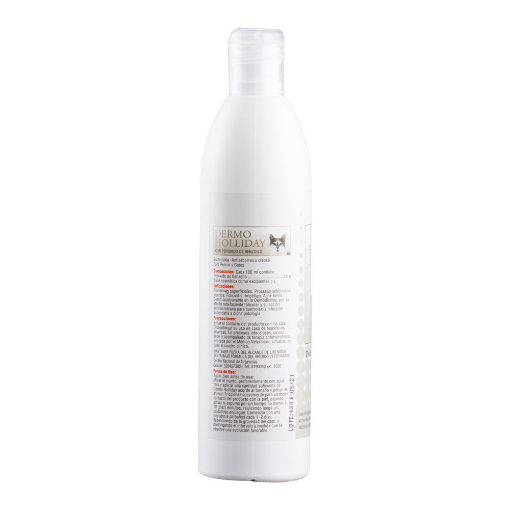 Shampoo Antiséptico Dermoholliday Perros y Gatos 250 Ml