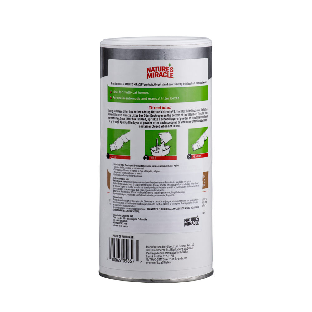 Destructor De Orina Caja Arena Nature Miracle En Polvo 20 Onz