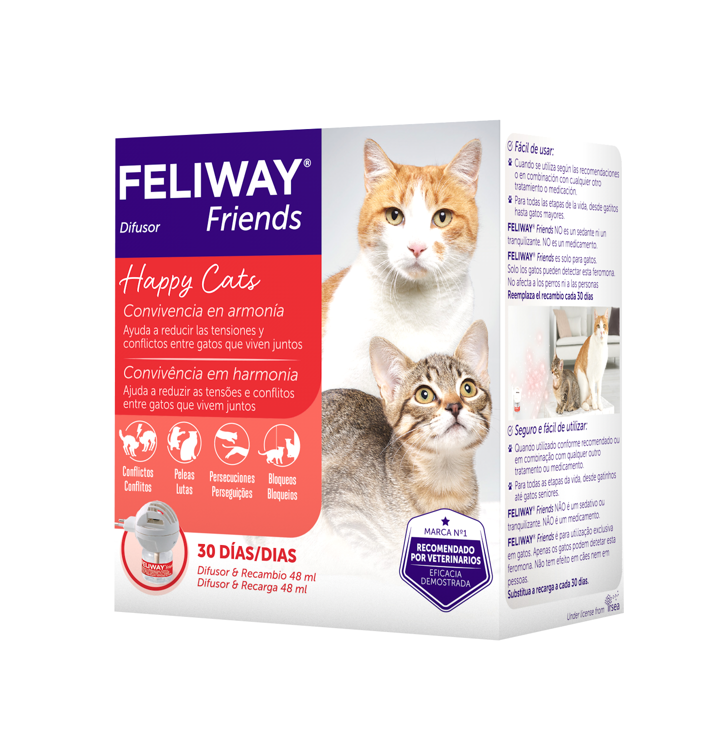 Difusor para gatos Feliway Friends + Recarga 48 ml