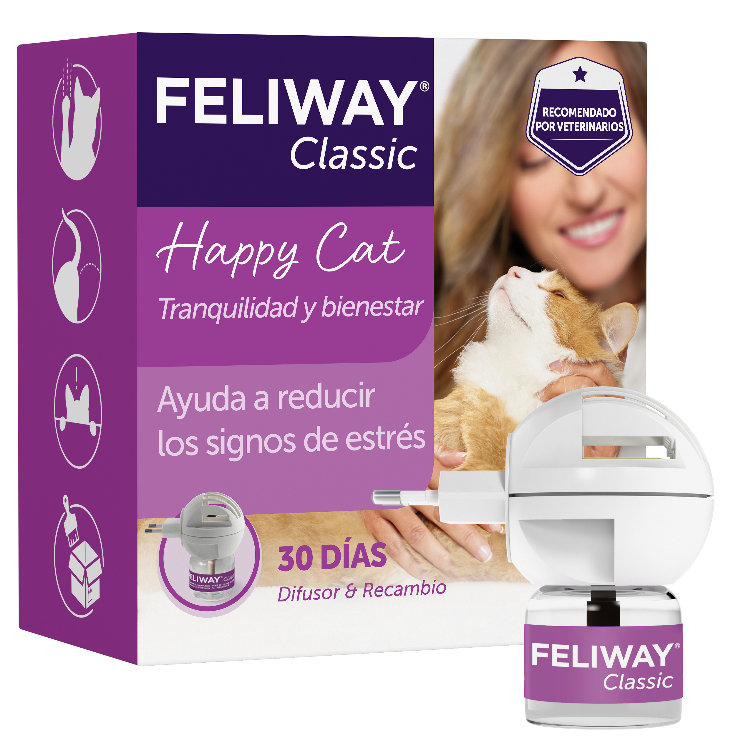 Difusor para gatos Feliway Classic + Recarga 48 ml
