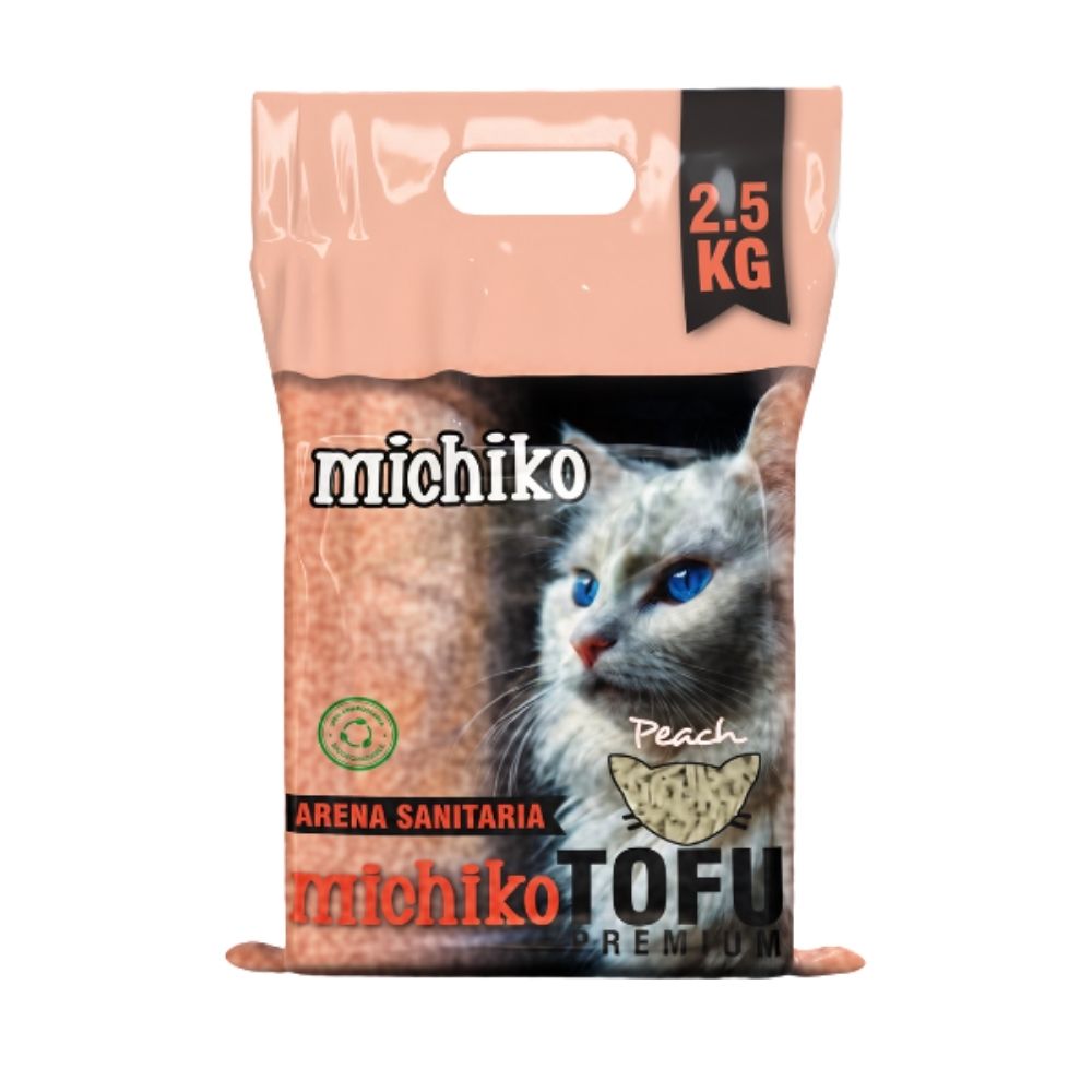 Arena para gatos Sanitaria Premium Michiko Tofu Ecologica