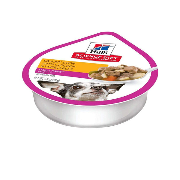 Comida húmeda hills bandeja para perro senior small paws sabor Pollo 99 gr